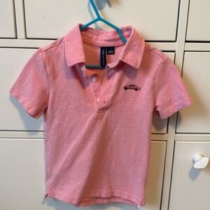 Janie and Jack pink polo shirt with car